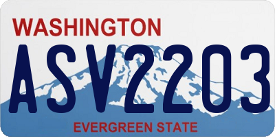 WA license plate ASV2203