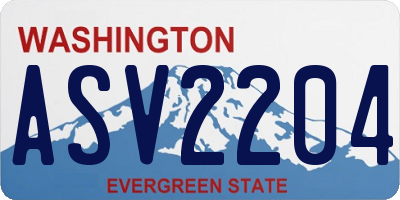WA license plate ASV2204