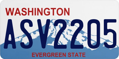 WA license plate ASV2205