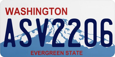 WA license plate ASV2206