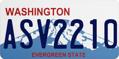 WA license plate ASV2210