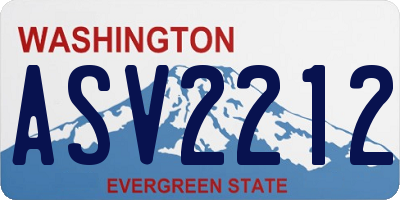 WA license plate ASV2212