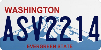 WA license plate ASV2214
