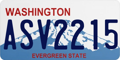 WA license plate ASV2215