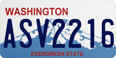 WA license plate ASV2216