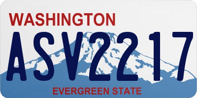 WA license plate ASV2217