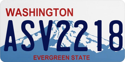 WA license plate ASV2218