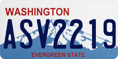 WA license plate ASV2219