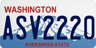 WA license plate ASV2220