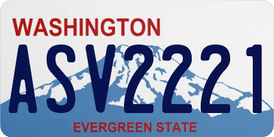 WA license plate ASV2221