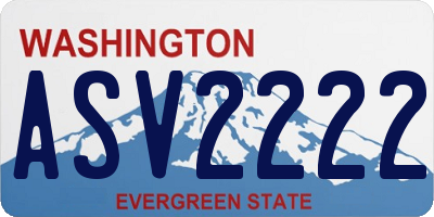 WA license plate ASV2222