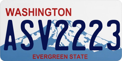 WA license plate ASV2223