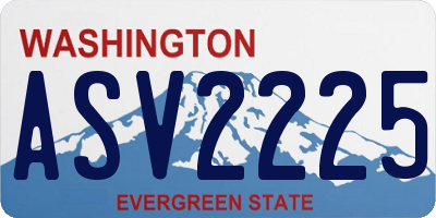 WA license plate ASV2225