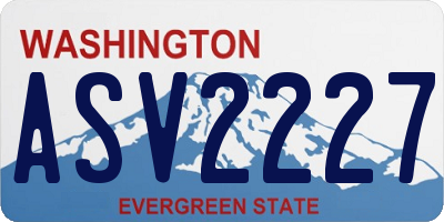 WA license plate ASV2227