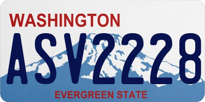 WA license plate ASV2228