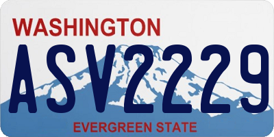 WA license plate ASV2229