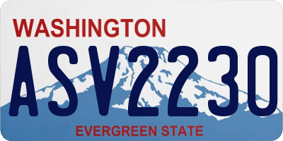 WA license plate ASV2230