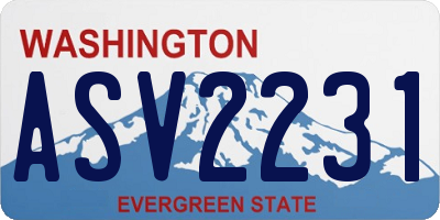 WA license plate ASV2231