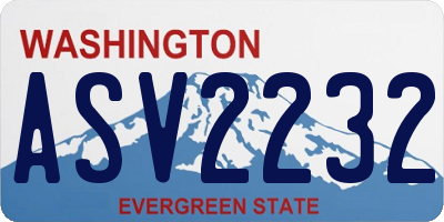 WA license plate ASV2232