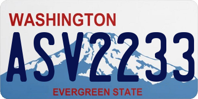WA license plate ASV2233