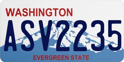 WA license plate ASV2235