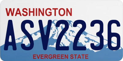 WA license plate ASV2236