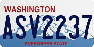 WA license plate ASV2237
