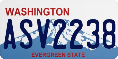 WA license plate ASV2238
