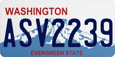 WA license plate ASV2239