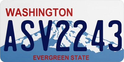 WA license plate ASV2243