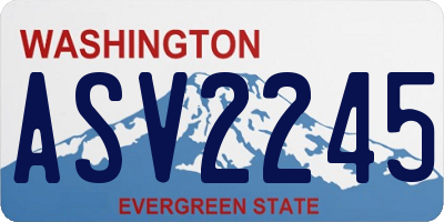 WA license plate ASV2245