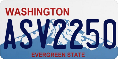 WA license plate ASV2250