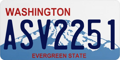 WA license plate ASV2251
