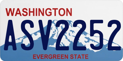 WA license plate ASV2252