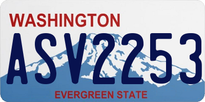 WA license plate ASV2253