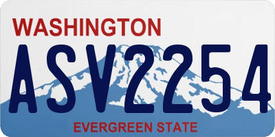 WA license plate ASV2254