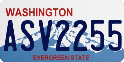 WA license plate ASV2255