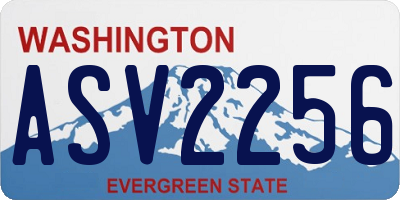 WA license plate ASV2256