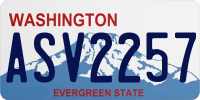 WA license plate ASV2257