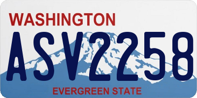WA license plate ASV2258