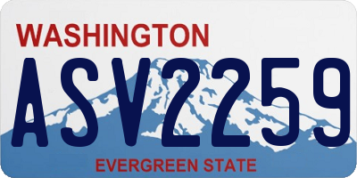 WA license plate ASV2259
