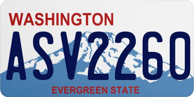 WA license plate ASV2260