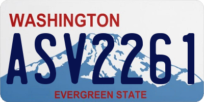WA license plate ASV2261