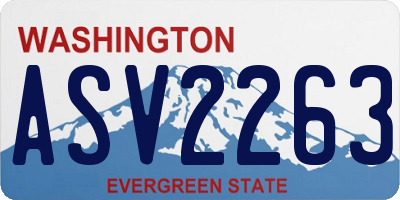WA license plate ASV2263