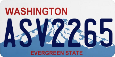 WA license plate ASV2265