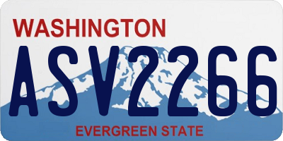 WA license plate ASV2266