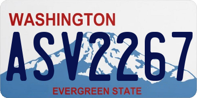 WA license plate ASV2267