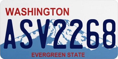 WA license plate ASV2268