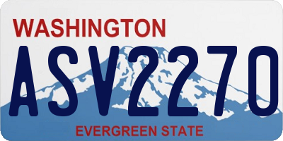 WA license plate ASV2270