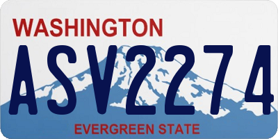 WA license plate ASV2274